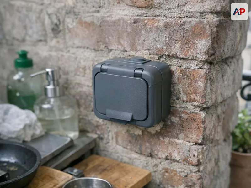 Détail technique Installation de prise électrique extérieure IP44 (jardin, terrasse)