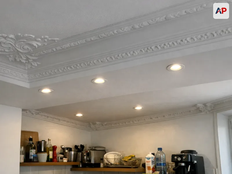 Détail technique Installation de spots encastrés LED au plafond