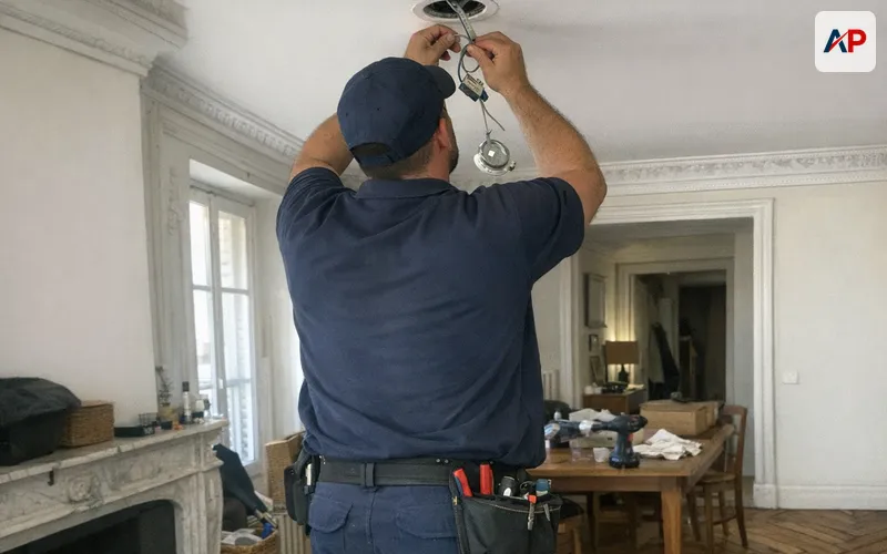 Installation de spots encastrés LED au plafond Paris 9 - Électricien