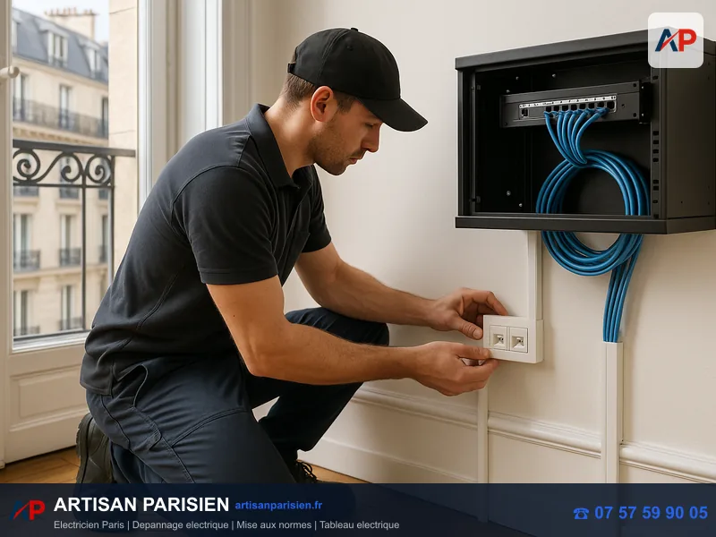 Câblage réseau RJ45 et installation domotique connectée Paris