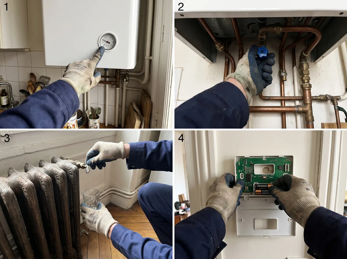 Les gestes pour remettre une chaudière en pression et purger un radiateur, vus par le chauffagiste