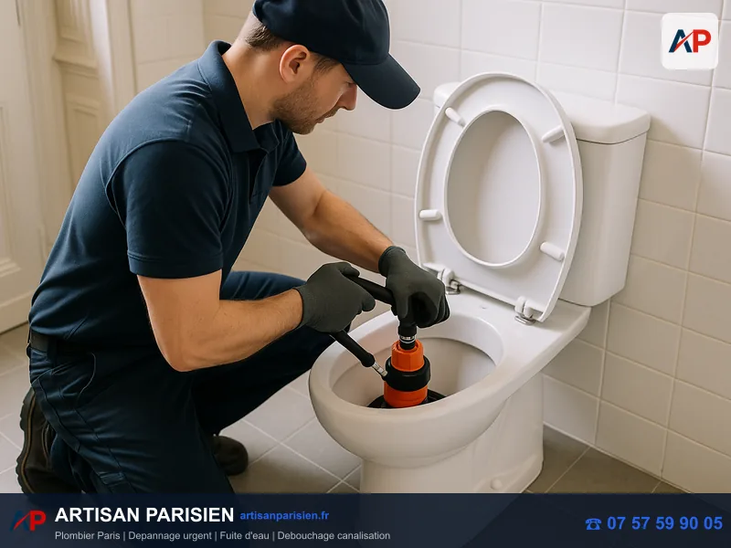Débouchage WC toilettes avec furet et caméra d'inspection Paris