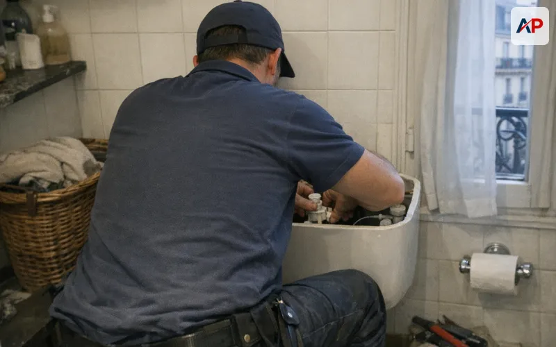 Remplacement du mécanisme de chasse d'eau WC à Paris 9