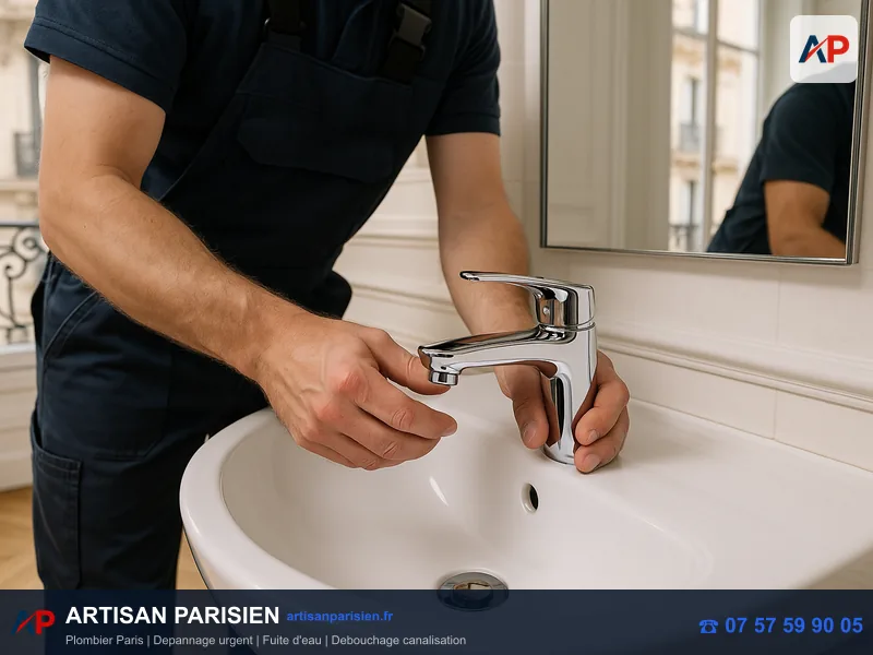 Installation robinetterie mitigeur thermostatique salle de bain Paris