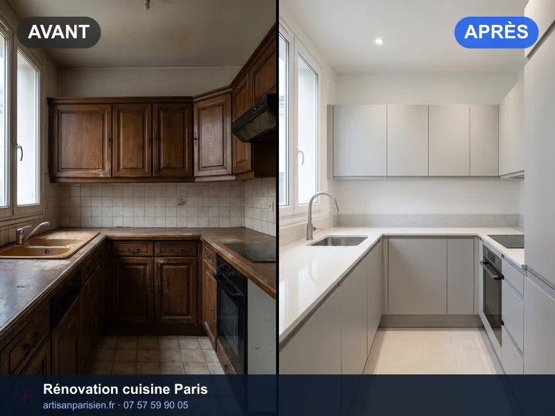Avant après rénovation cuisine équipée Paris
