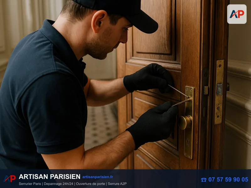 Ouverture de porte claquée sans destruction par serrurier professionnel à Paris