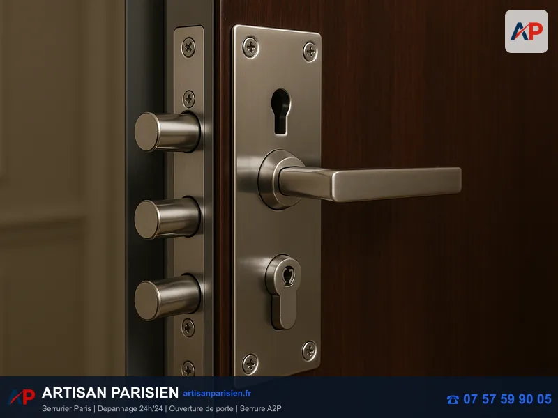 Pose serrure 3 points certifiée A2P anti-effraction par artisan Paris