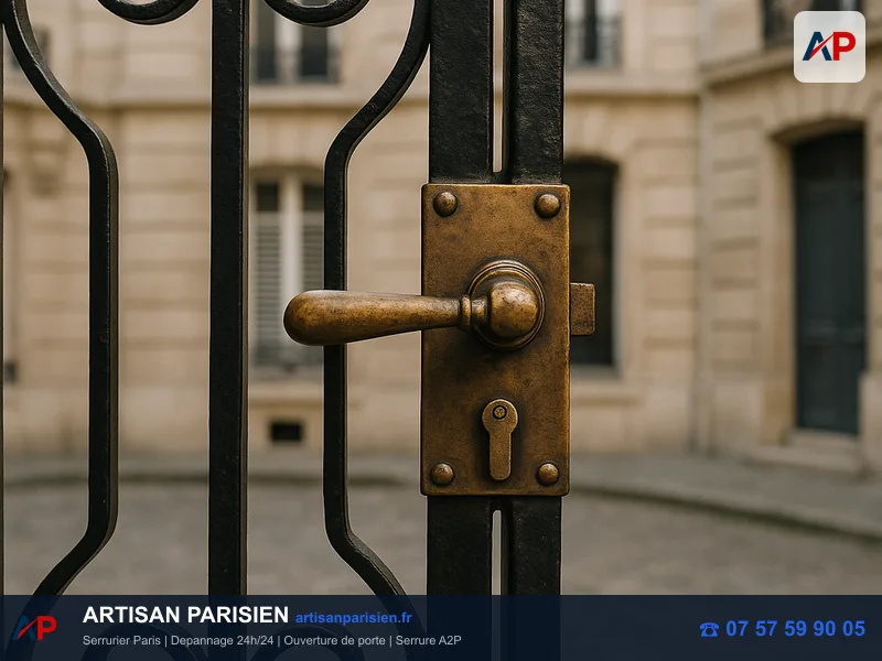Serrure de portail extérieur résistante aux intempéries Paris