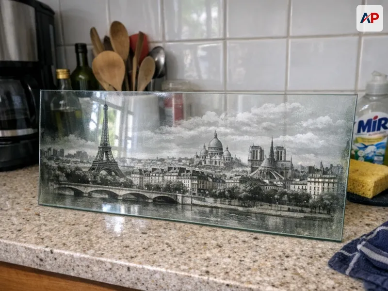 Détail technique Crédence en verre sur mesure pour cuisine