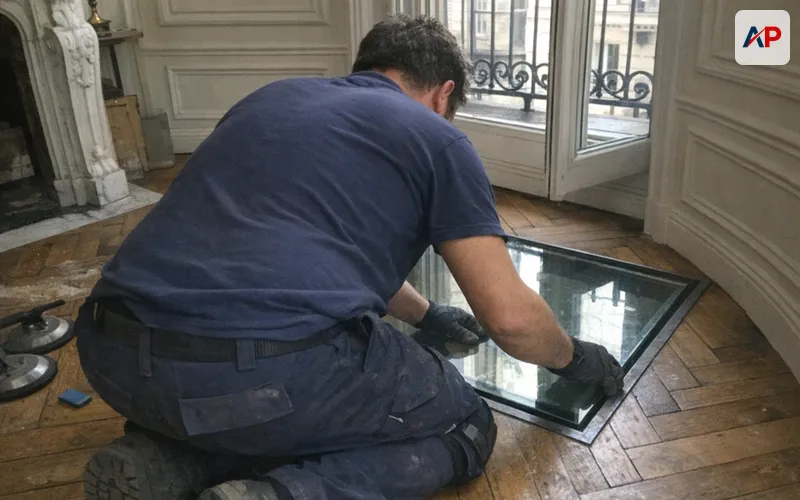 Dalle de sol en verre Paris 9 - Vitrier