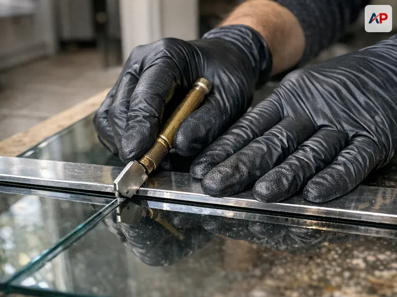 Technique et outils pour Découpe de verre sur mesure (table, étagère, vitrine)