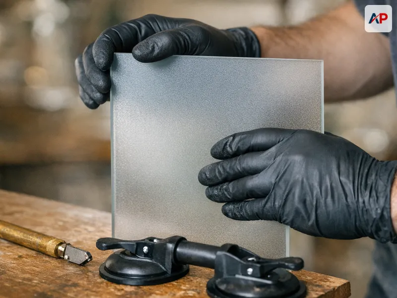 Technique et outils pour Pose de verre dépoli ou sablé (intimité et design)
