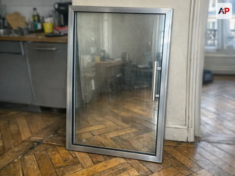 Détail technique Vitrine et porte de magasin Paris 9